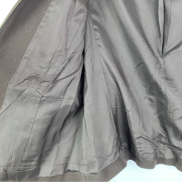 Rafaella Petite Full Zip Side Buckle Embellished Blazer Jacket Women's 10P Brown - Picture 6 of 9